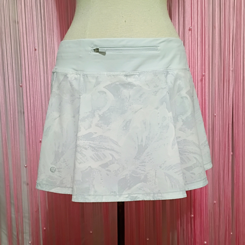 Lululemon Pace Rival Alpine White Mini Tropical Shadow Starlight Running Skirt - Picture 8 of 10